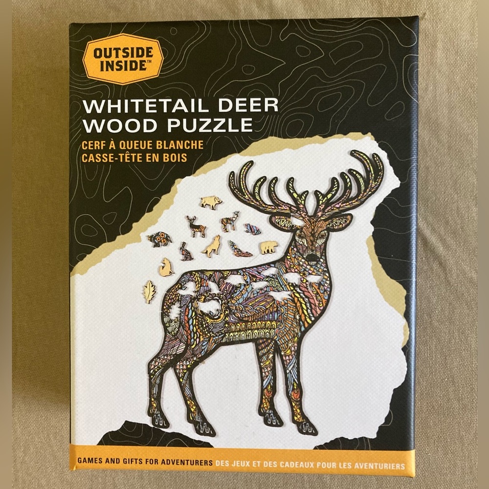 Outside Inside Whitetail Deer Wood Zentangle Puzzle